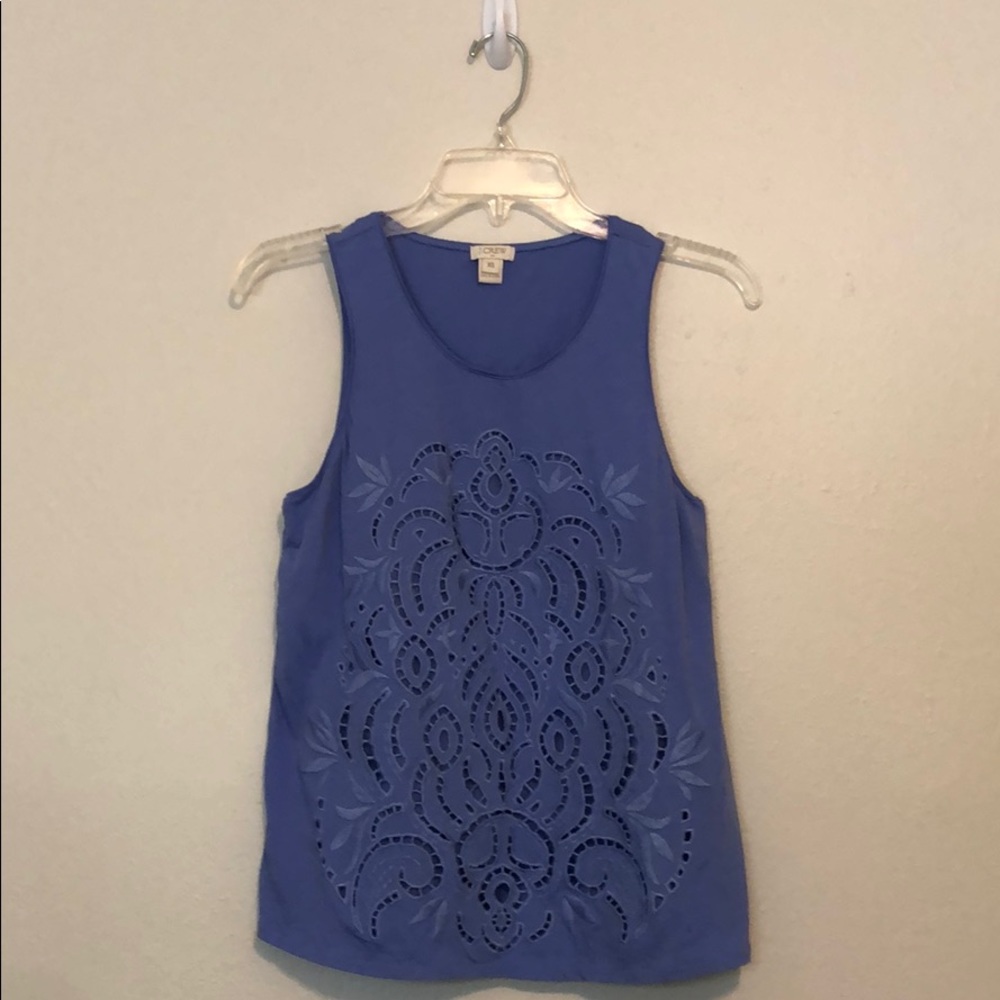 JCrew Perrywinkle, eyelet tank.